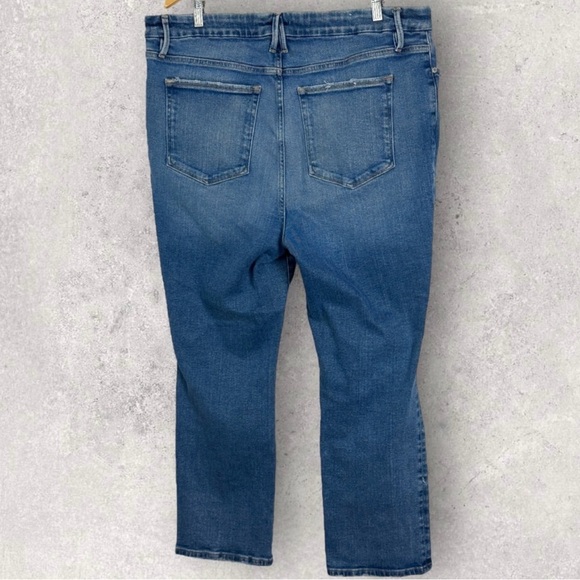 Good American Good Vintage Jeans Distressed Size 16 Straight Leg Denim Stretch - Picture 7 of 13